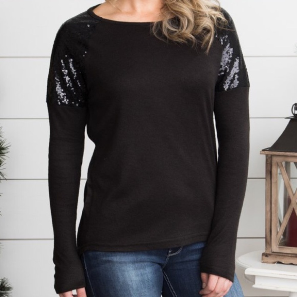 Black sequin sweater